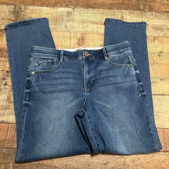 Democracy Absolution Women's Medium Wash Tummy Control Straight Leg Jeans Sz 12 - Picture 1 of 6